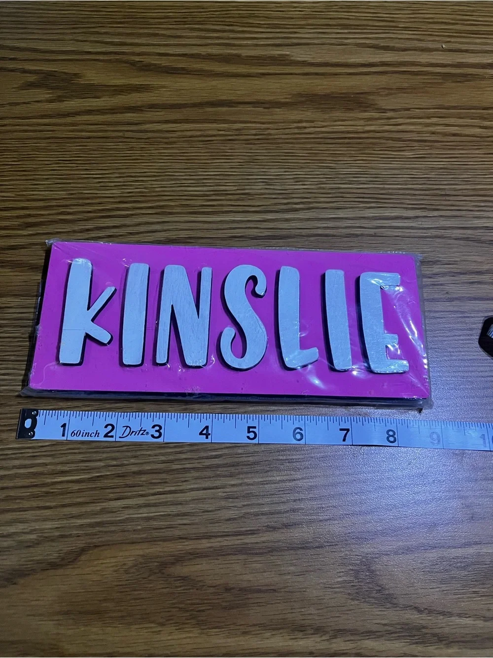 Pink Name Wooden Puzzle Wall Sign - Personalized “Kinslie” Home Wall Decor